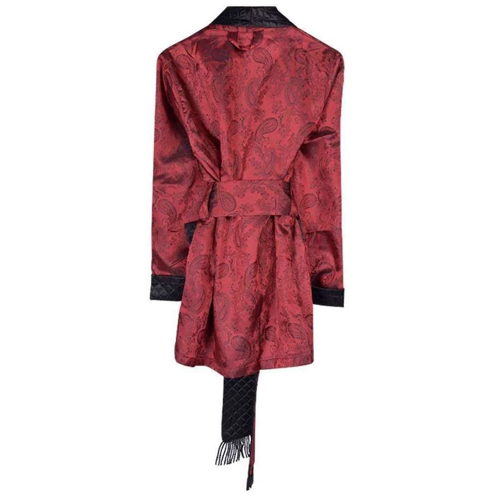 Bown Of London Clarke Short Smoking Jacket - Claret Burgundy - Image 2