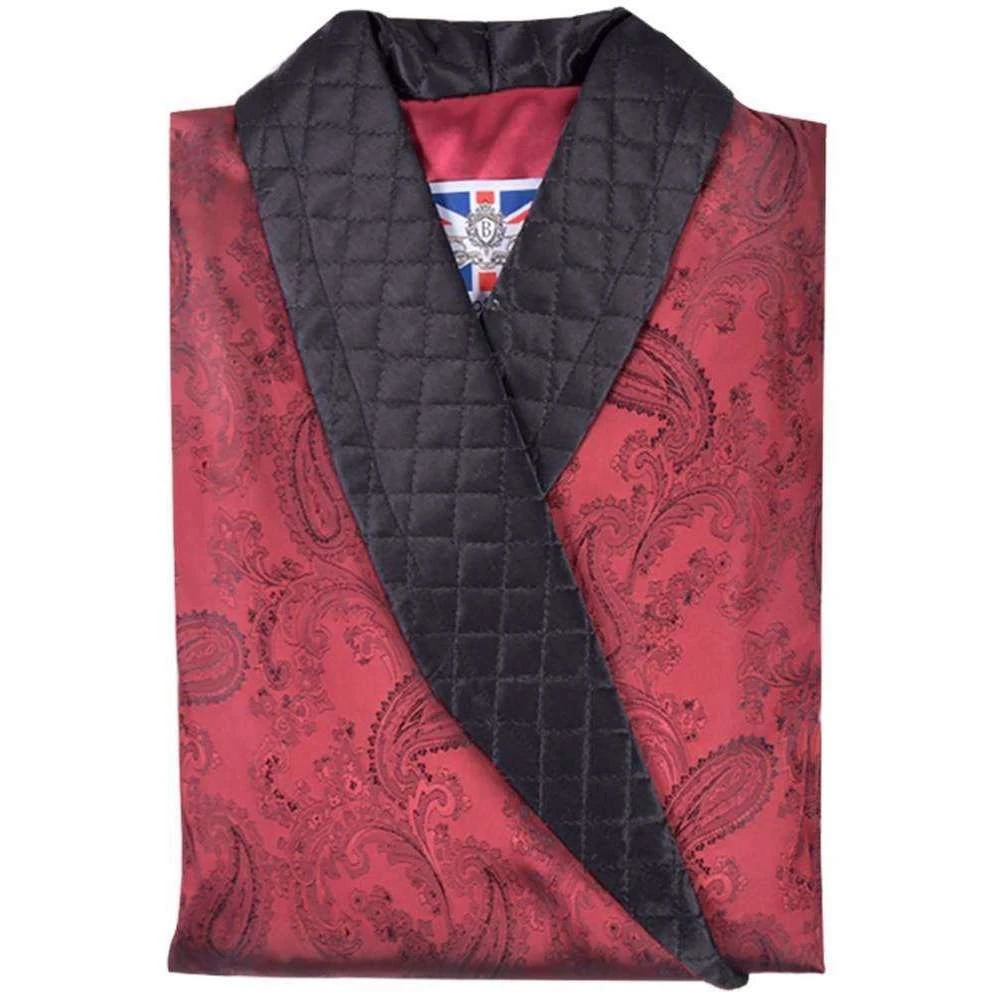 Bown Of London Clarke Short Smoking Jacket - Claret Burgundy - Image 3