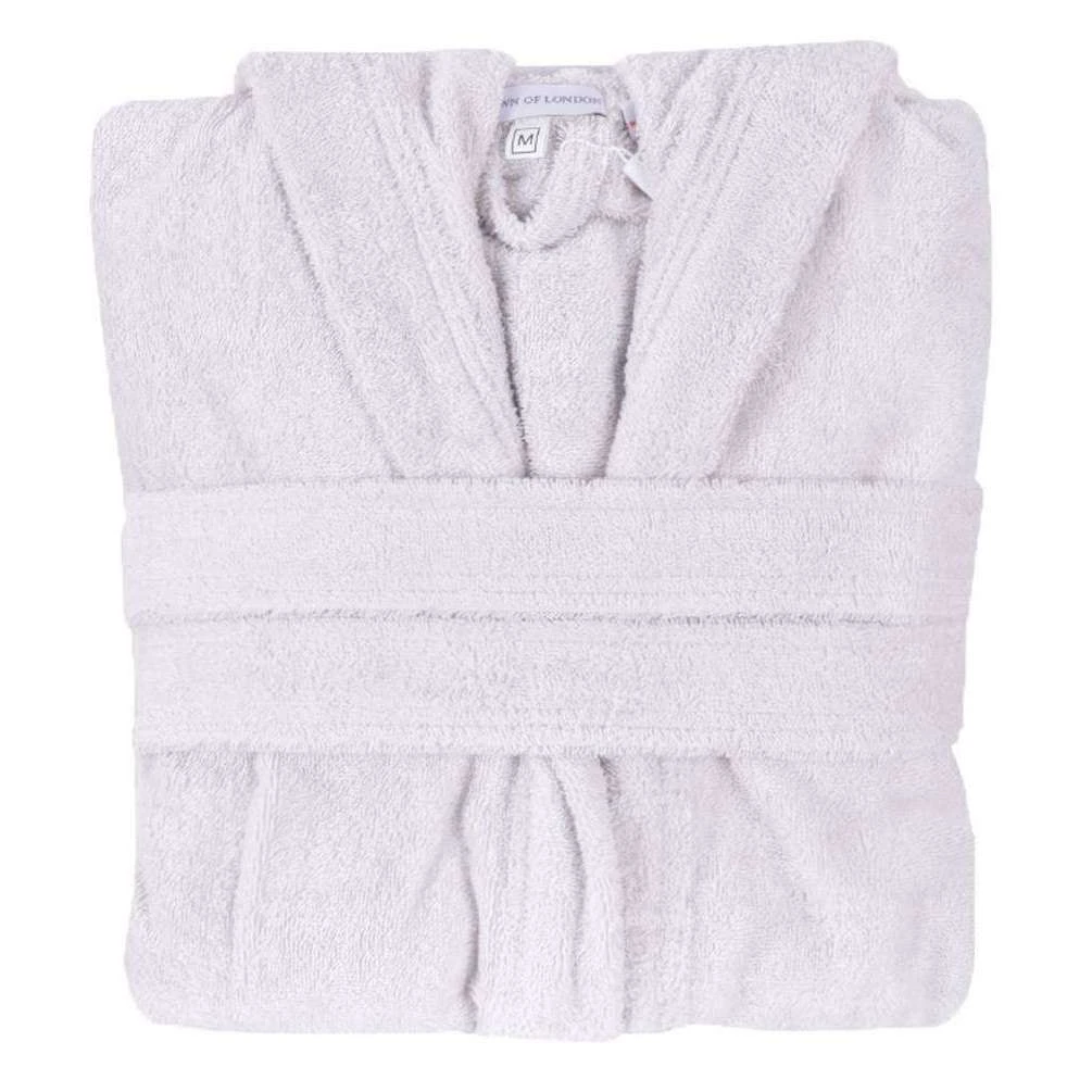Bown Of London Terry NUA Cotton Towelling Dressing Gown - Light Grey - Image 3