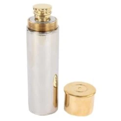 David Van Hagen 2-Tone Gun Cartridge 3 Oz Hip Flask - Silver/Gold