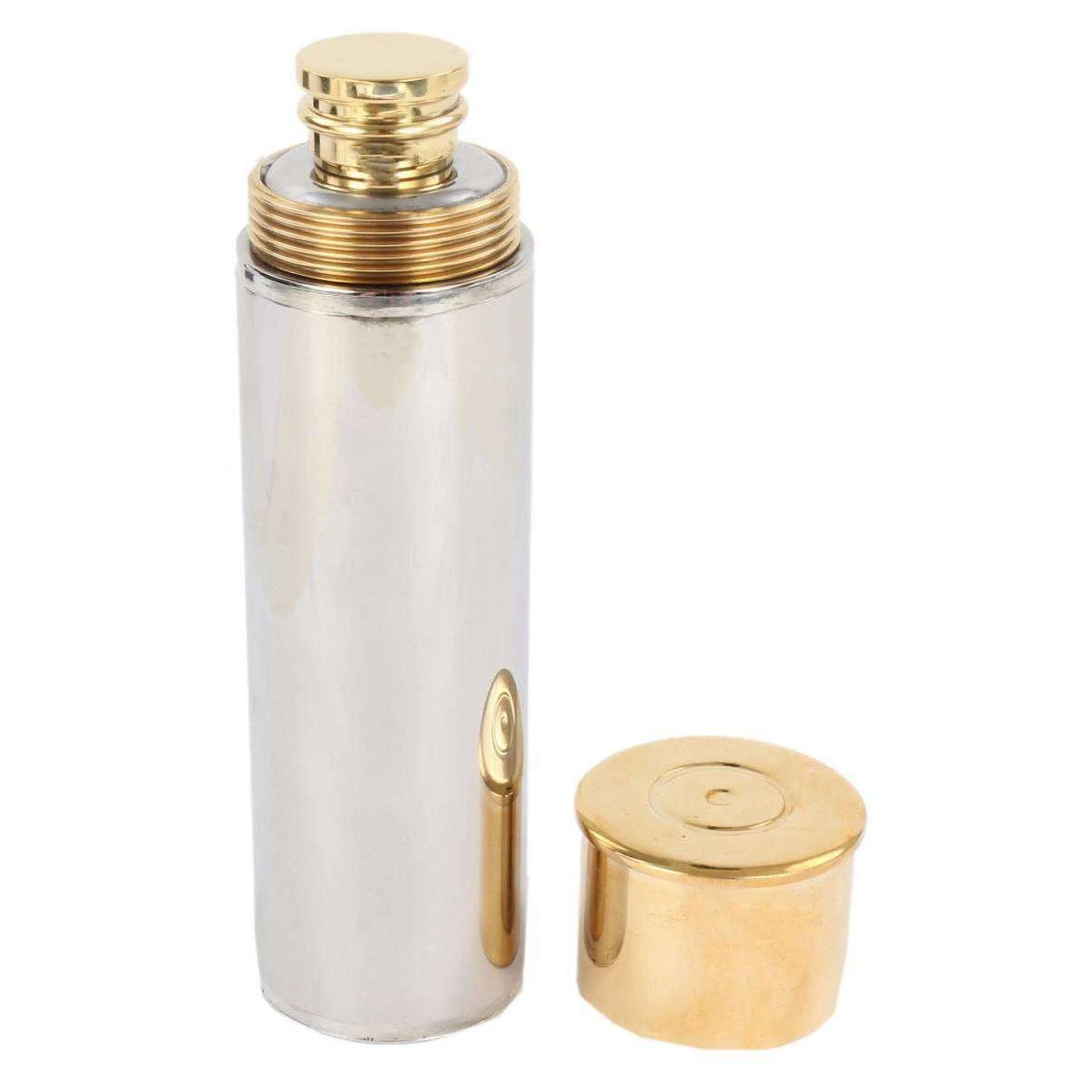 David Van Hagen 2-Tone Gun Cartridge 3 Oz Hip Flask - Silver/Gold