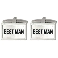 David Van Hagen Best Man Cufflinks - Silver