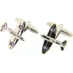 David Van Hagen Finely Detailed Spitfire Cufflinks - Silver