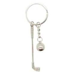 David Van Hagen Golf Club And Ball Key Ring - Silver