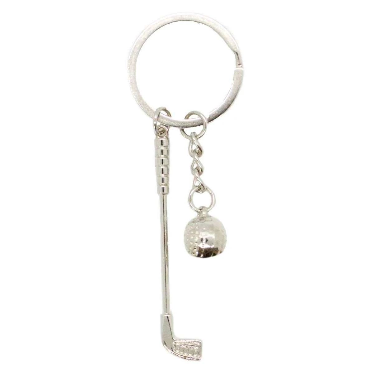 David Van Hagen Golf Club And Ball Key Ring - Silver