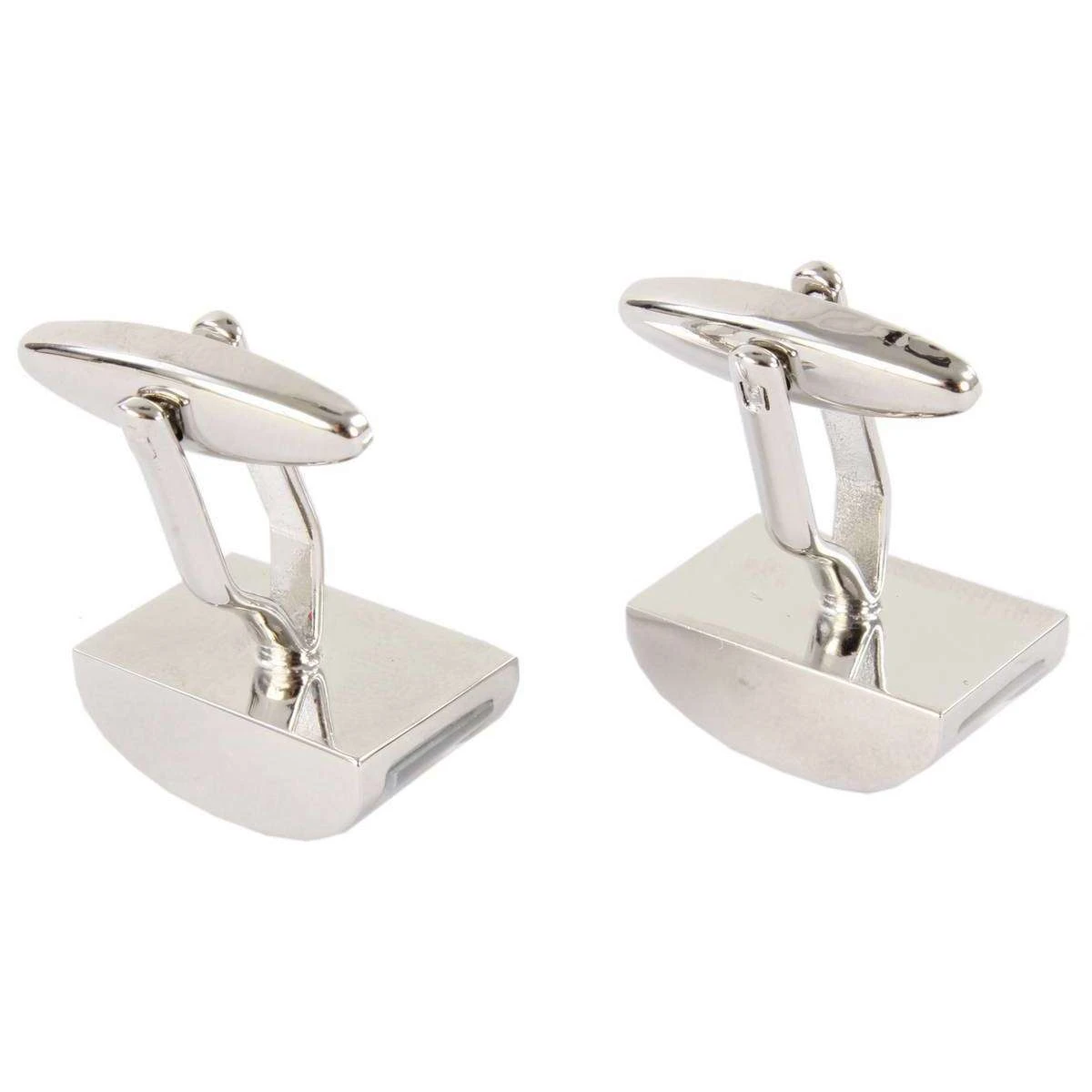 David Van Hagen Mother Of Pearl Domed Rectangle Cufflinks - Silver/Cream - Image 4