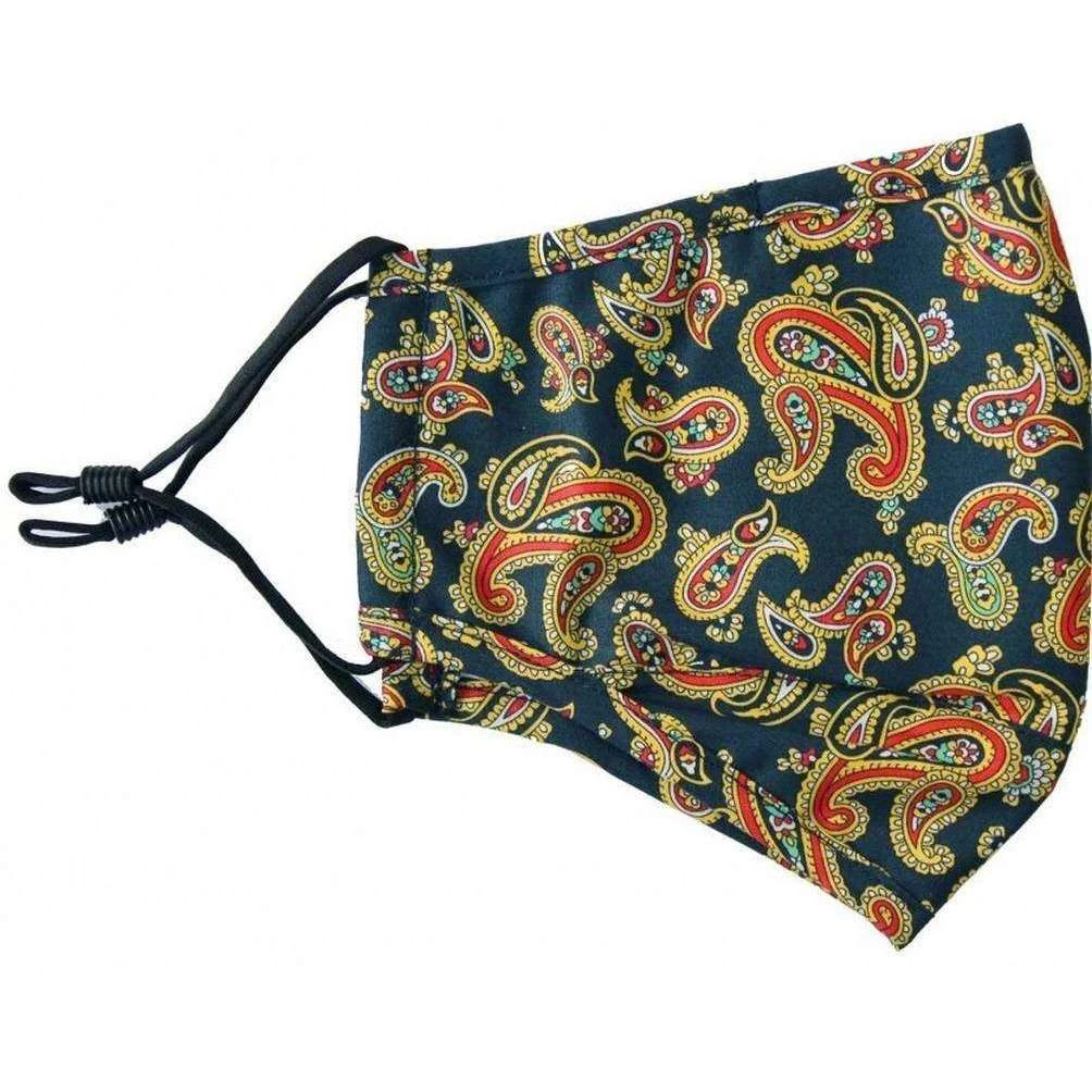 David Van Hagen Paisley Reusable Face Mask - Navy - Image 2