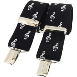 David Van Hagen Treble Clef Music Braces - Black/White