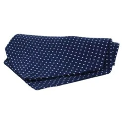 David Van Hagen Twill Silk Self Tie Cravat - Navy/Lilac