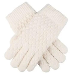 Dents Bubble Texture Knit Gloves - Winter White