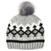Dents Fair Isle Print Marl Yarn Knit Beanie - Dove Grey