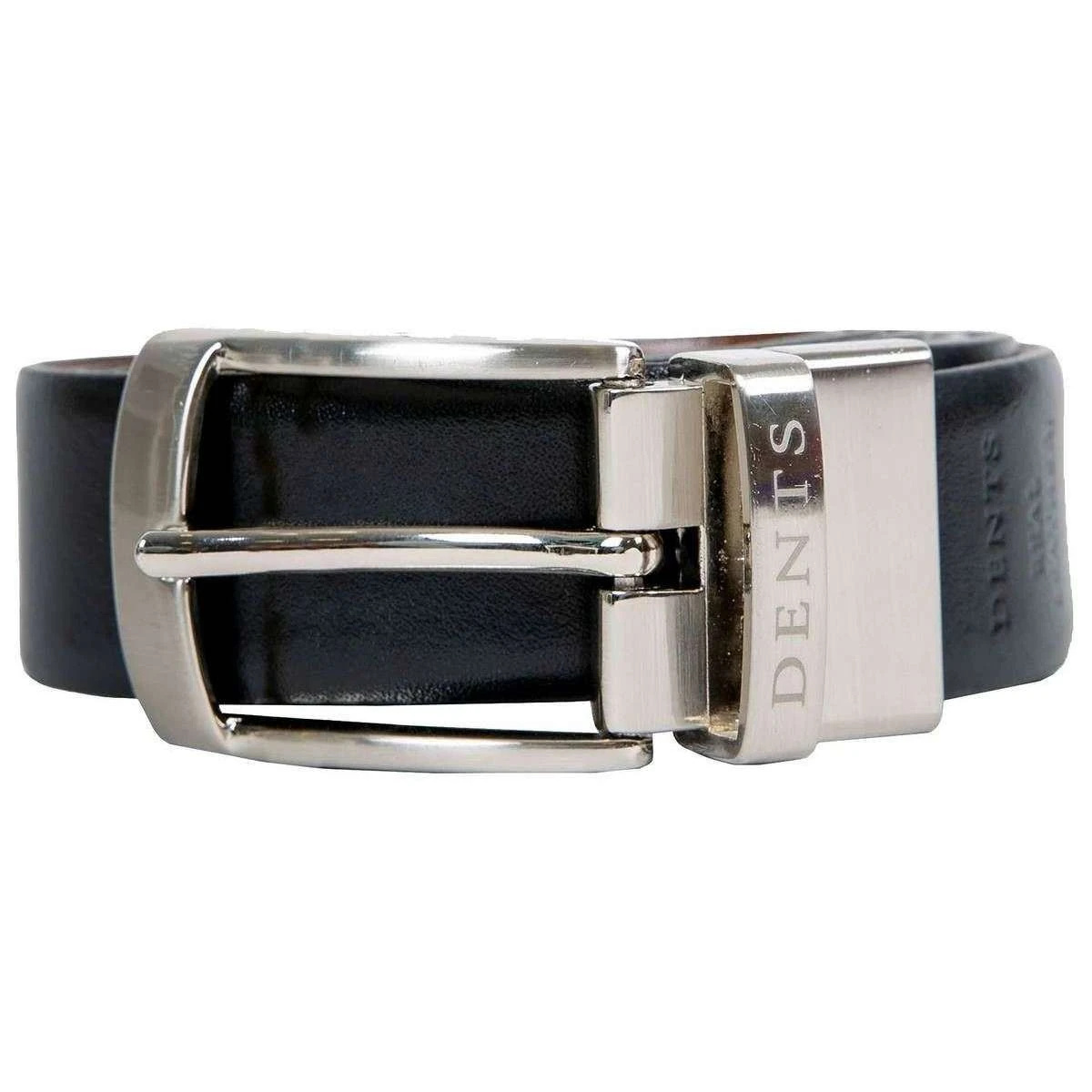 Dents Heritage Reversible Feather Edge Leather Belt - Black/Tan