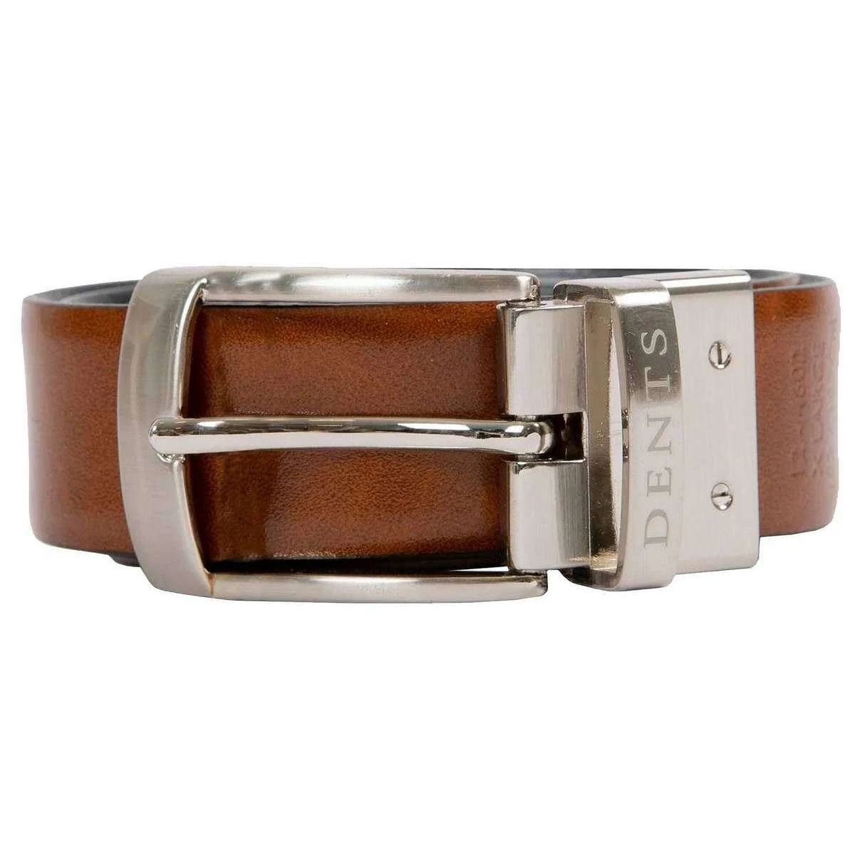 Dents Heritage Reversible Feather Edge Leather Belt - Black/Tan - Image 3