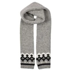 Dents Knitted Jacquard Scarf - Dove Grey