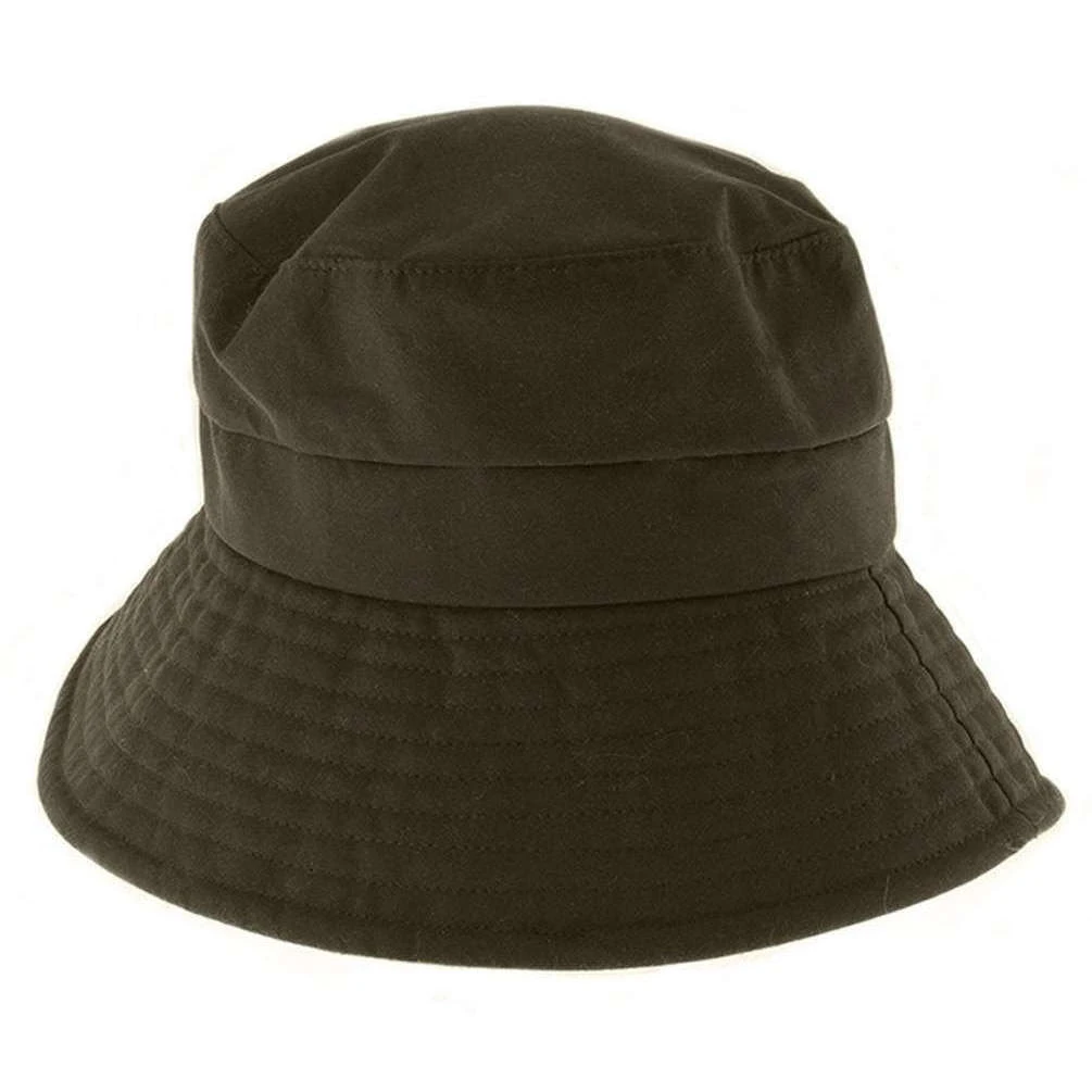 Dents Luna Waxed Cotton Hat- Olive Green