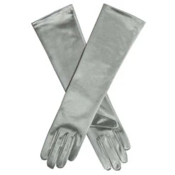 Dents Melissa Long Below Elbow Satin Gloves - Silver
