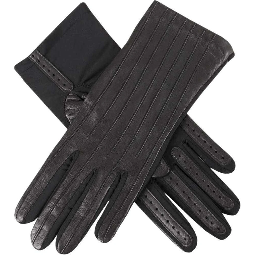 Dents Olivia Half Silk Lined Hairsheep Leather And Elastane Gloves - Black