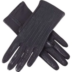 Dents Olivia Half Silk Lined Hairsheep Leather And Elastane Gloves - Navy