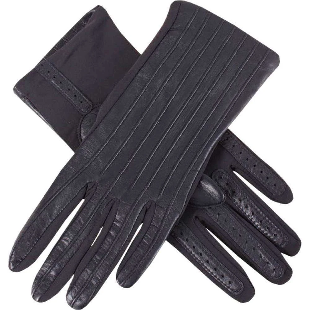 Dents Olivia Half Silk Lined Hairsheep Leather And Elastane Gloves - Navy