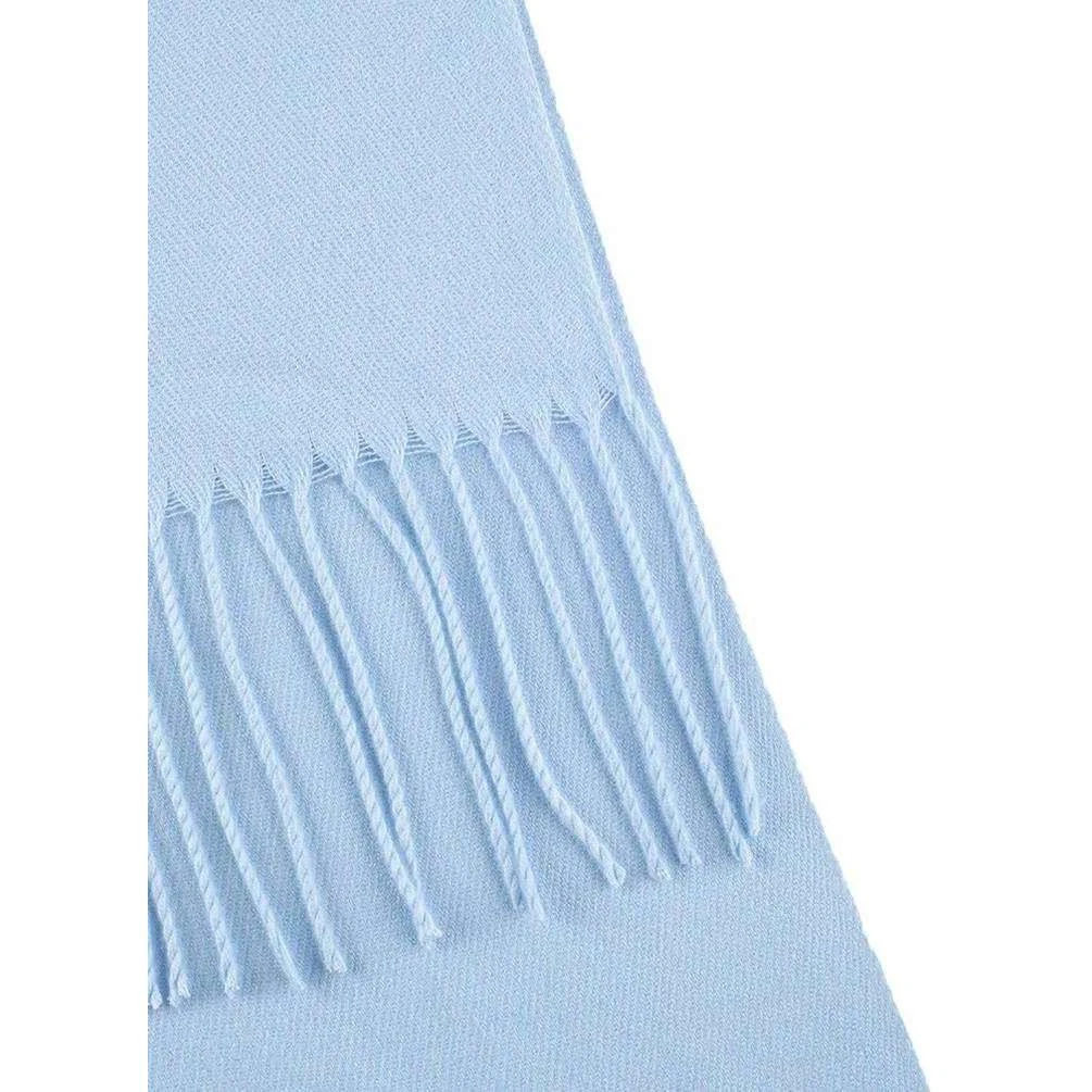 Dents Plain Pashmina Tassel Scarf - Pale Blue - Image 2