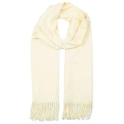 Dents Plain Woven Pashmina Scarf - Ivory