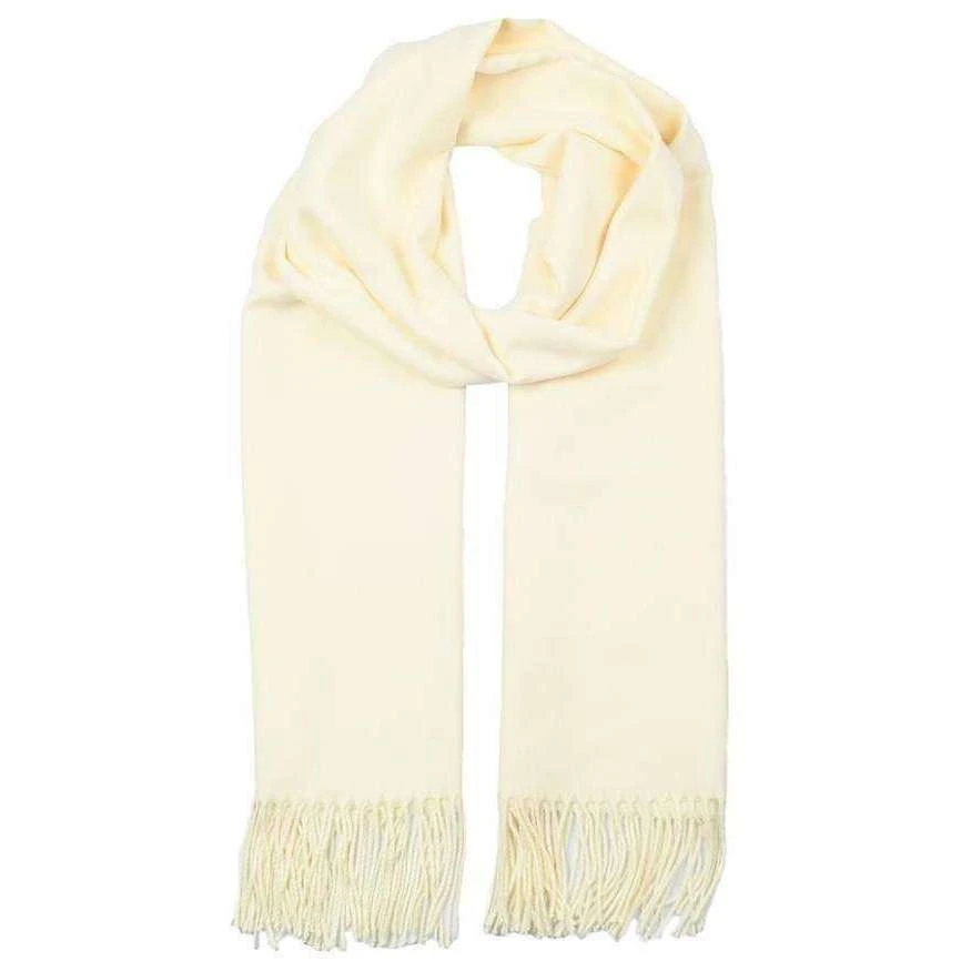 Dents Plain Woven Pashmina Scarf - Ivory