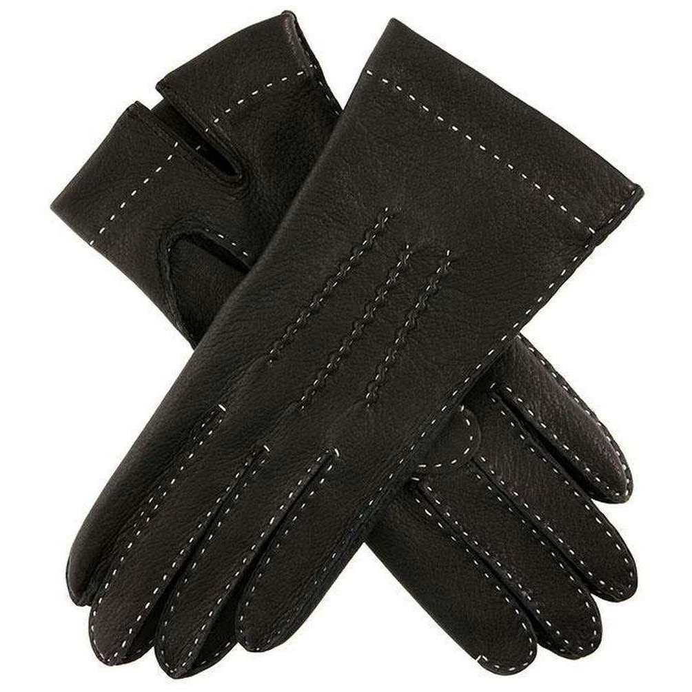Dents Sandringham Unlined Gloves - Black/Ivory Cream