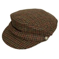 Dents Wilma Abraham Moon Dogstooth Fisherman Cap - Cognac Tan
