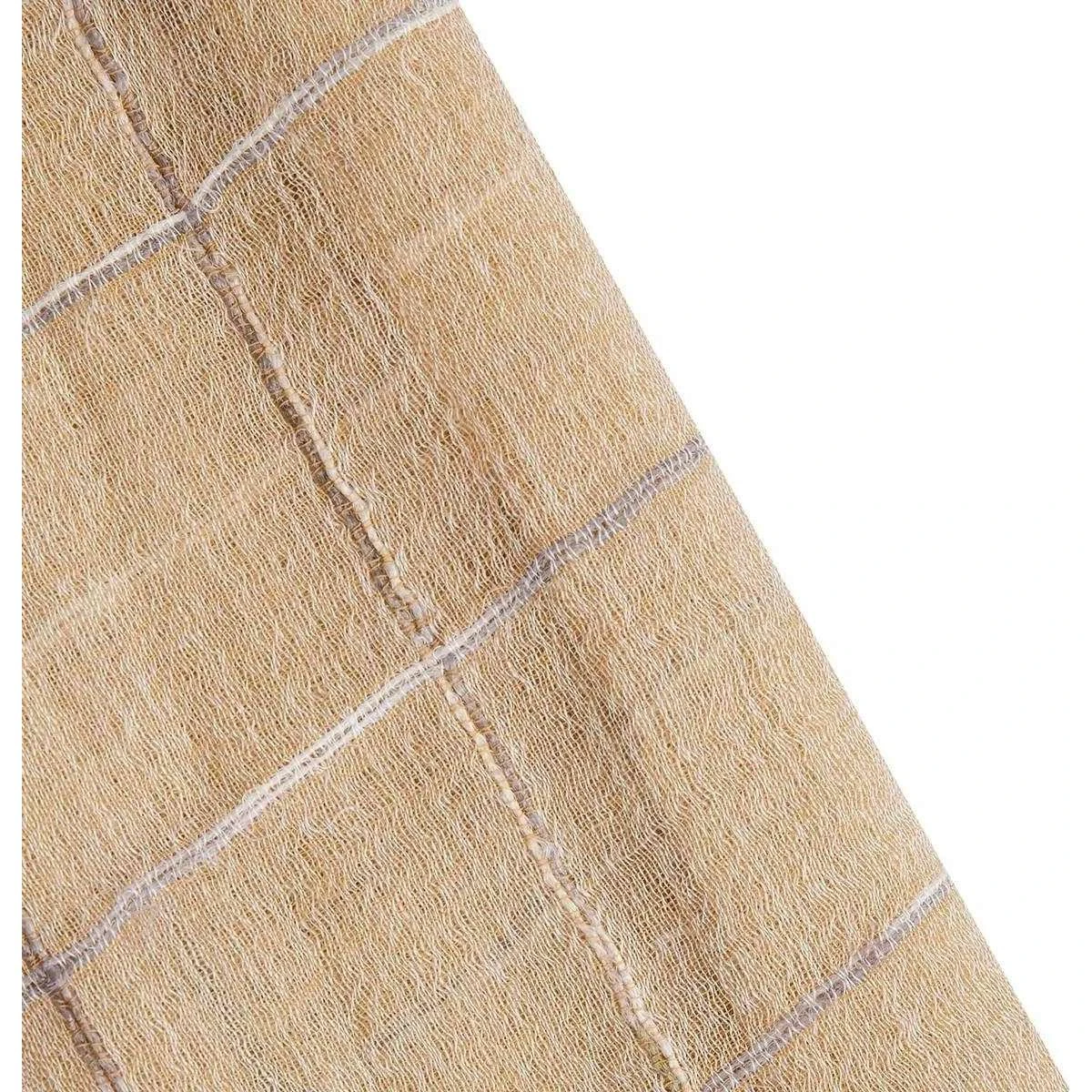 Dents Windowpane Check Lightweight Scarf - Oat Beige - Image 2