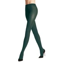 Falke Cotton Touch Tights - Pine Grove Green