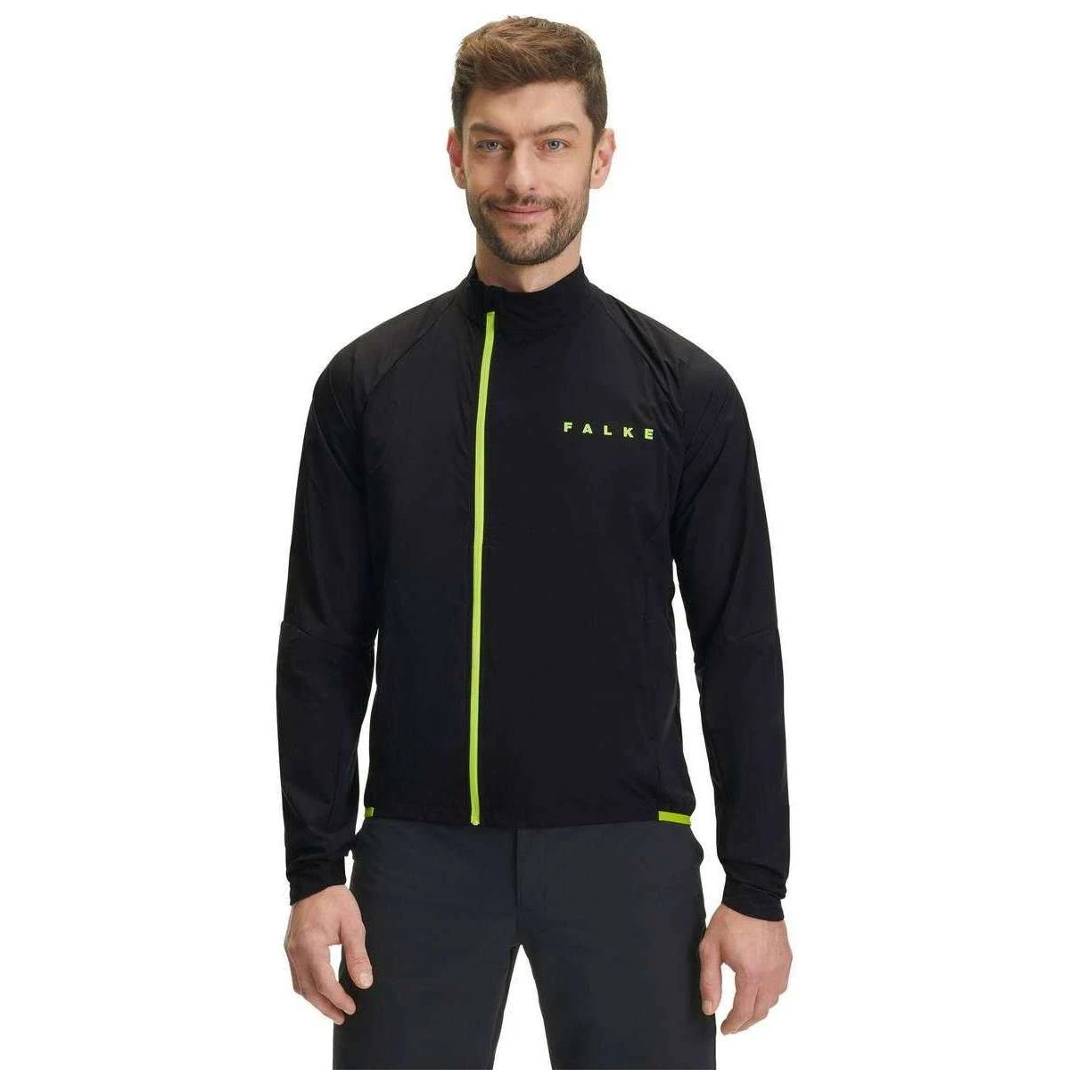 Falke Light Biking Jacket - Black/Lime Green - Image 2