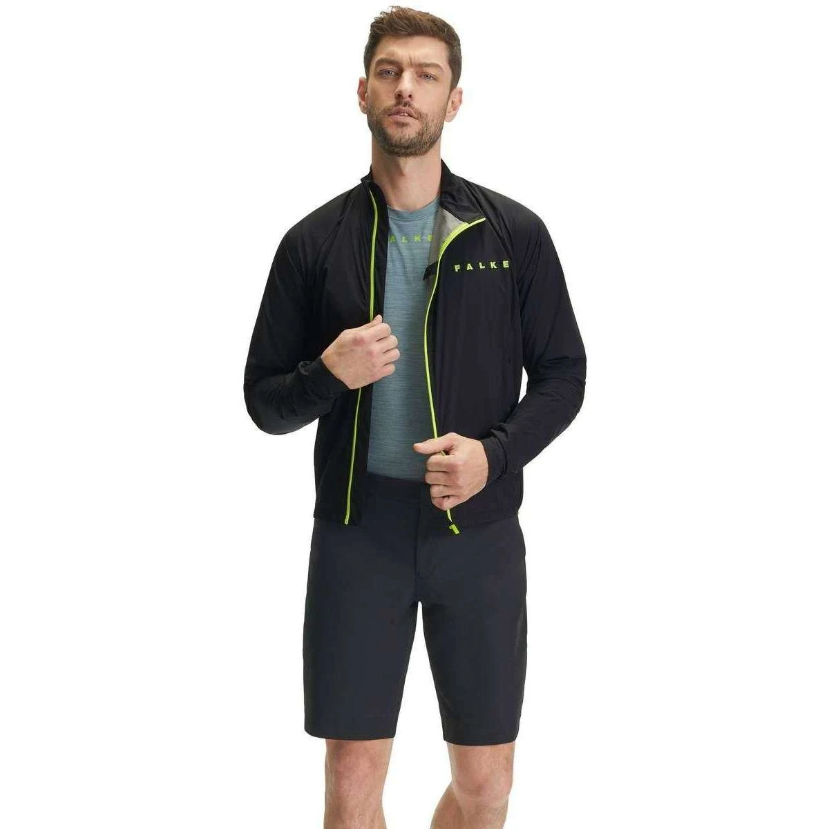 Falke Light Biking Jacket - Black/Lime Green - Image 6