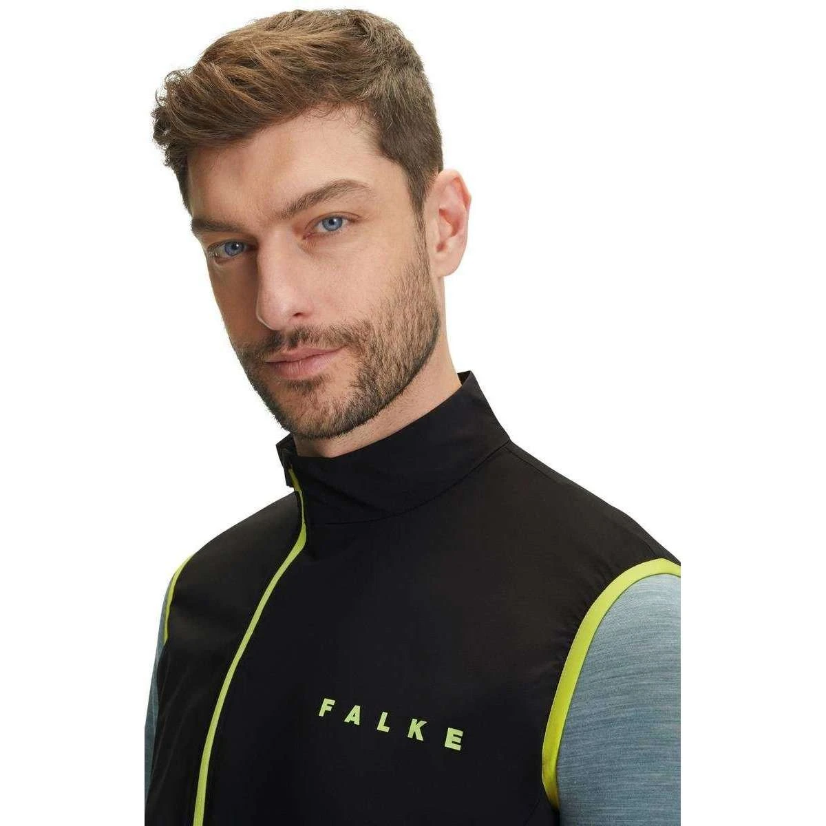 Falke Light Biking Waistcoat - Black/Lime Green - Image 4