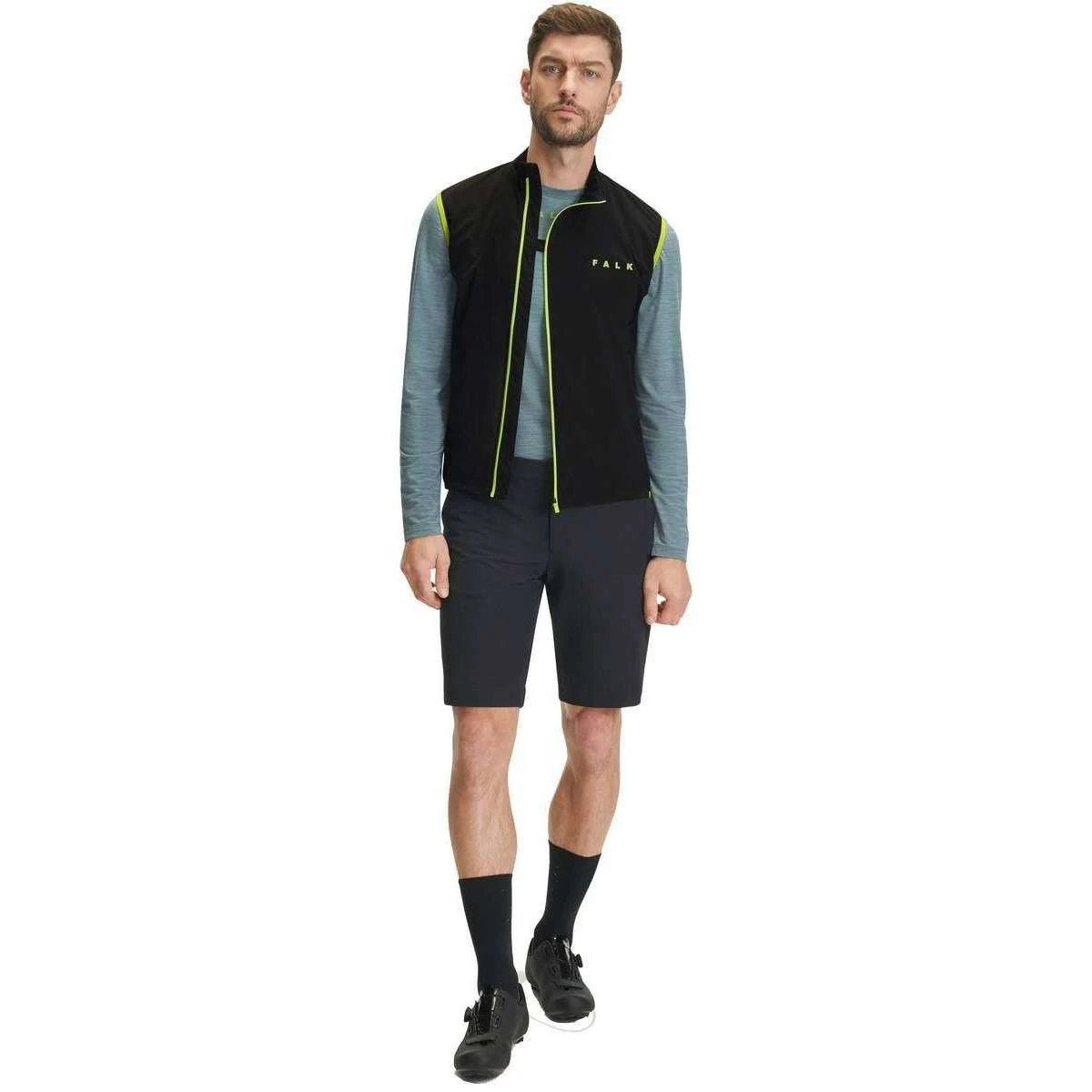 Falke Light Biking Waistcoat - Black/Lime Green - Image 7
