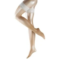 Falke Lunelle 8 Denier Ultra-Transparent Shimmer Stay Up Stockings - Powder/Champagne