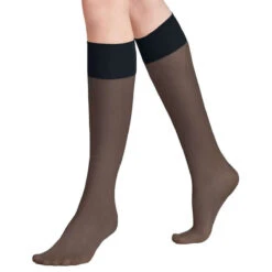 Falke Pure Matt 20 Denier Knee High Stockings - Marine Navy