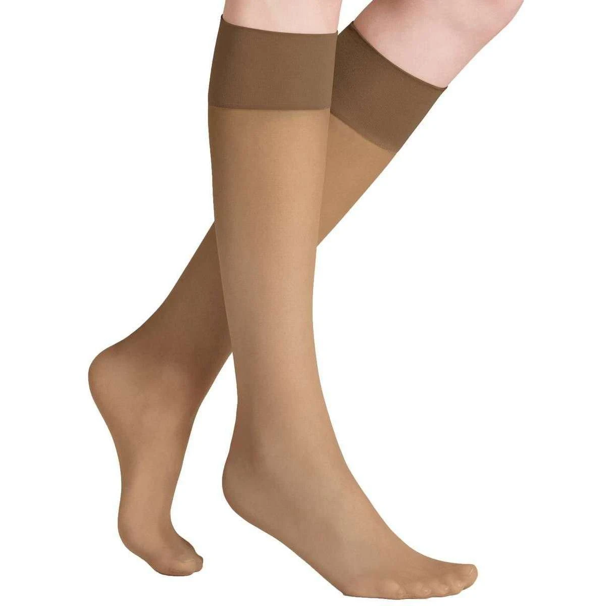 Falke Pure Matt 20 Denier Knee High Stockings - Sun Beige - Image 3