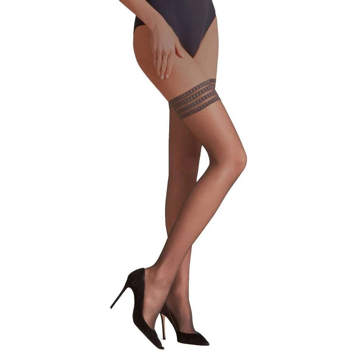 Falke Pure Matt 20 Denier Stay Up Stockings - Brenda Brown - Image 3