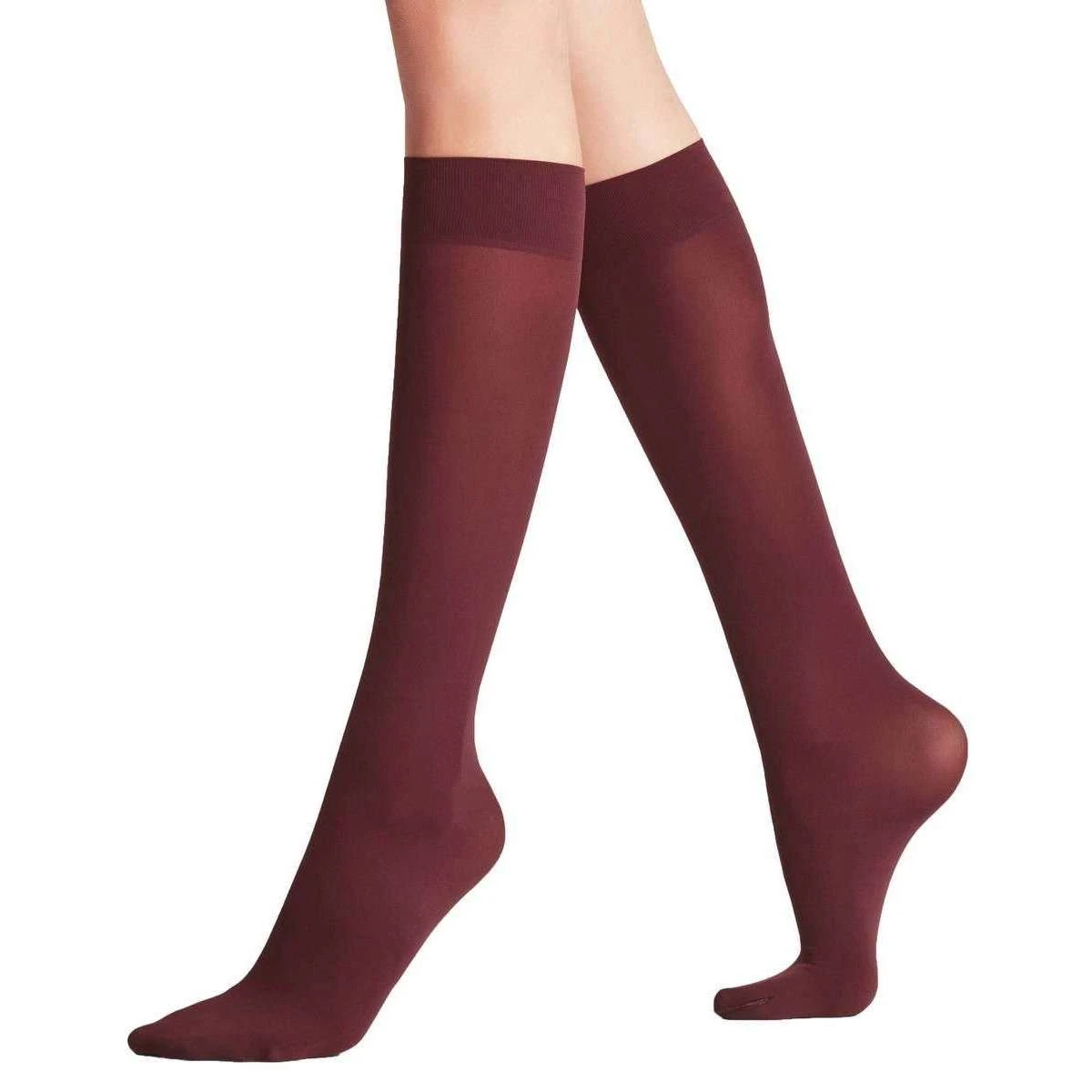 Falke Pure Matt 50 Denier Knee-High Tights - Burgundy