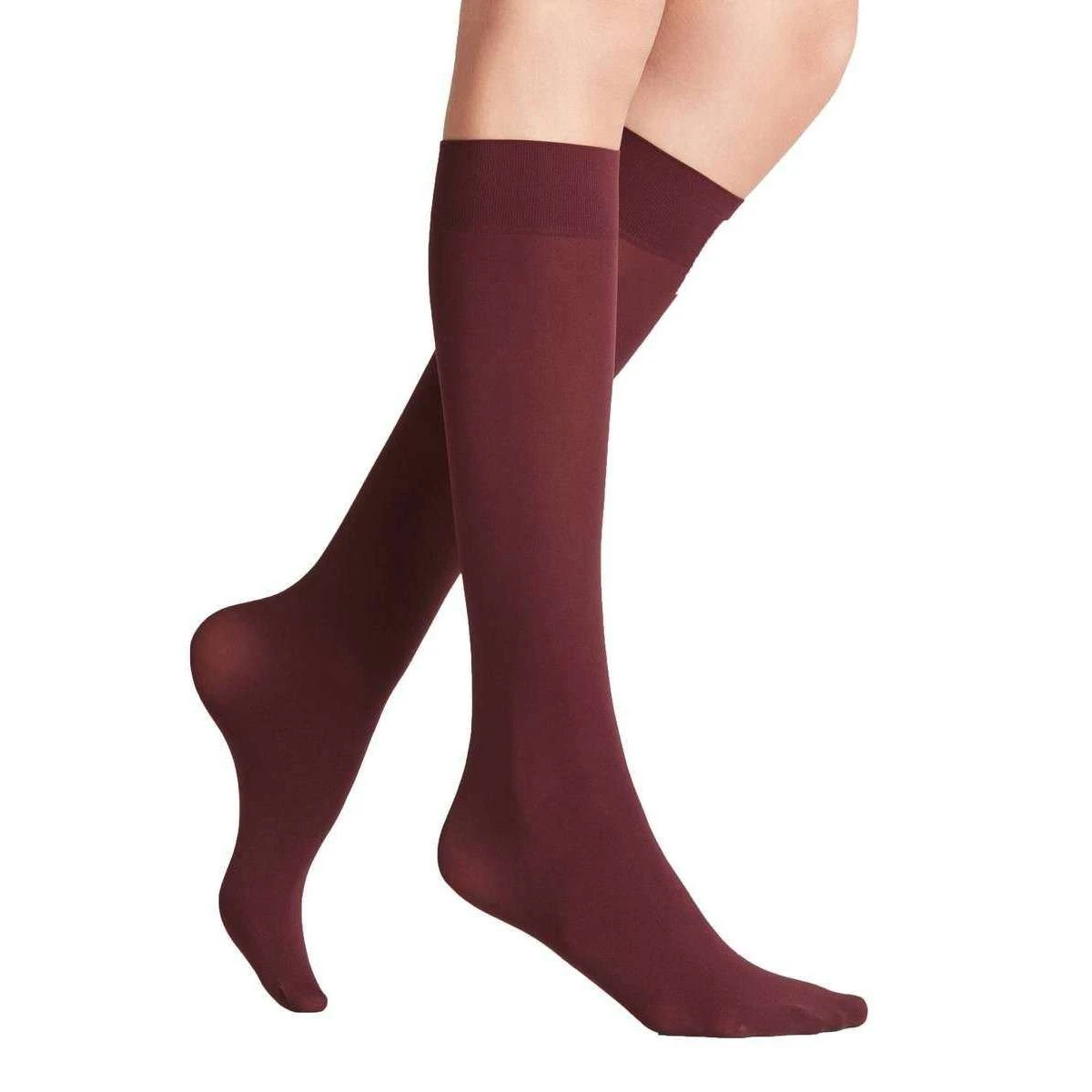 Falke Pure Matt 50 Denier Knee-High Tights - Burgundy - Image 2