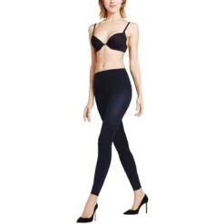 Falke Pure Matte 100 Den Leggings - Marine Navy