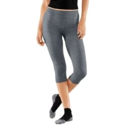 Falke Wool-Tech Light Regular Fit 3/4 Tights - Heather Grey