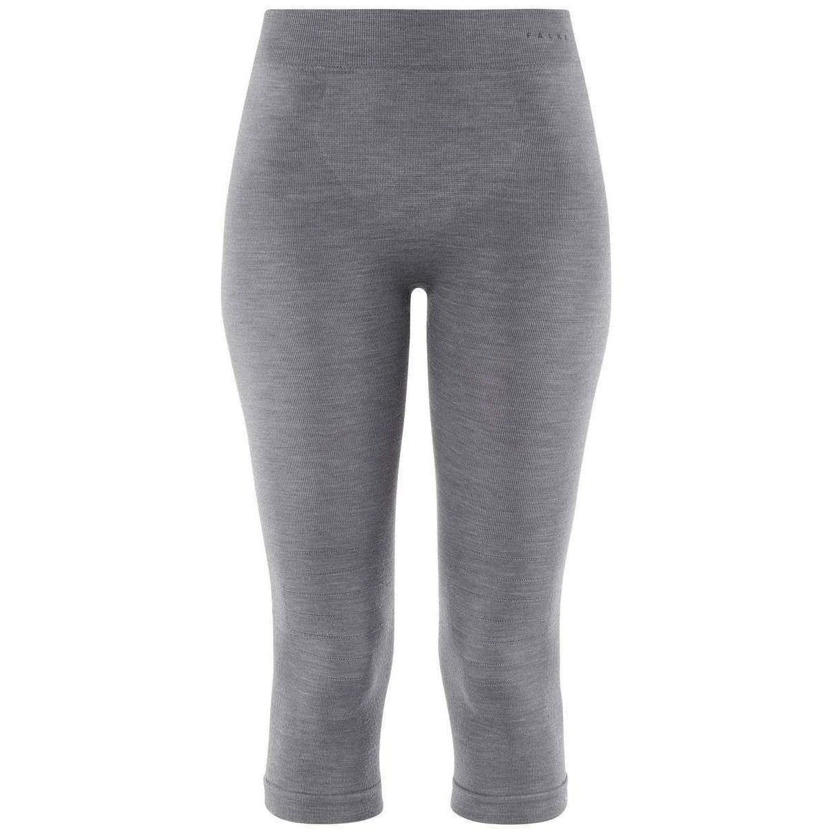 Falke Wool-Tech Regular Fit 3/4 Tights - Heather Grey - Image 2
