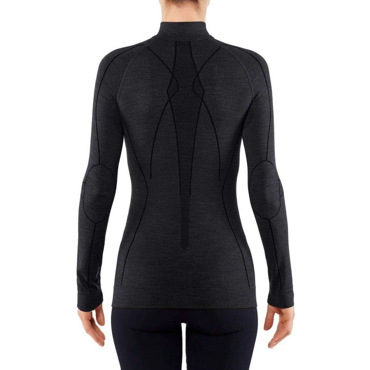 Falke Zip Up Neck Extra Warm Shirt - Black - Image 2