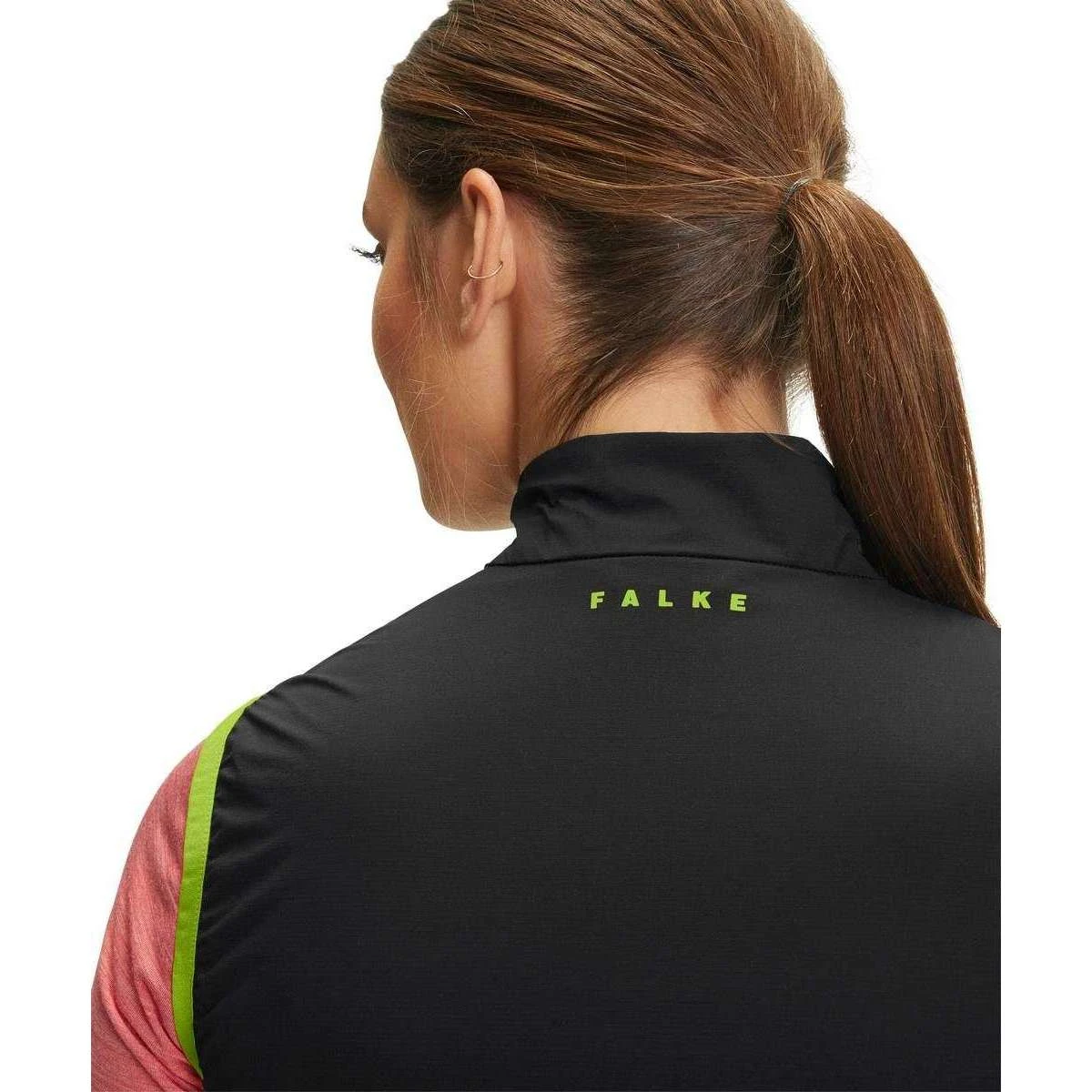 Falke Zipped Biking Waistcoat - Black/Green - Image 5