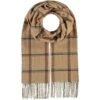 Fraas Recycled Modern Rupert Check Scarf - Camel Beige