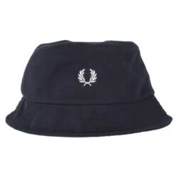 Fred Perry Pique Bucket Hat - Navy/Snow White