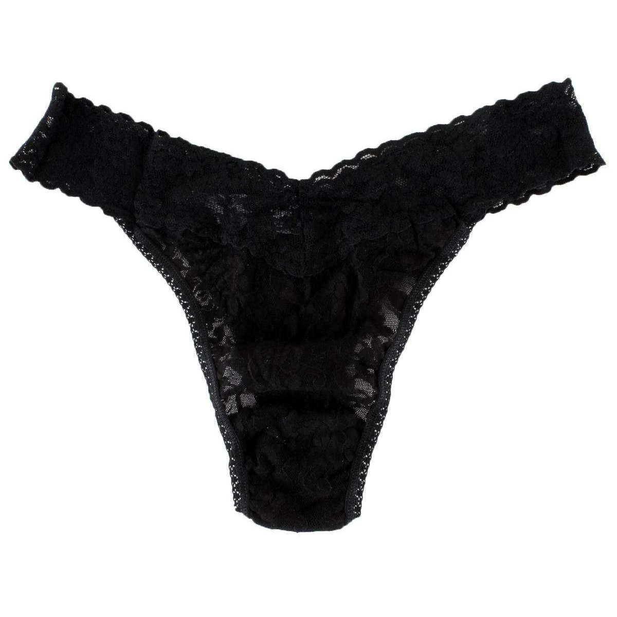 Hanky Panky Signature Lace 3 Pack Original Rise Thong - Black/White/Chai Beige - Image 2