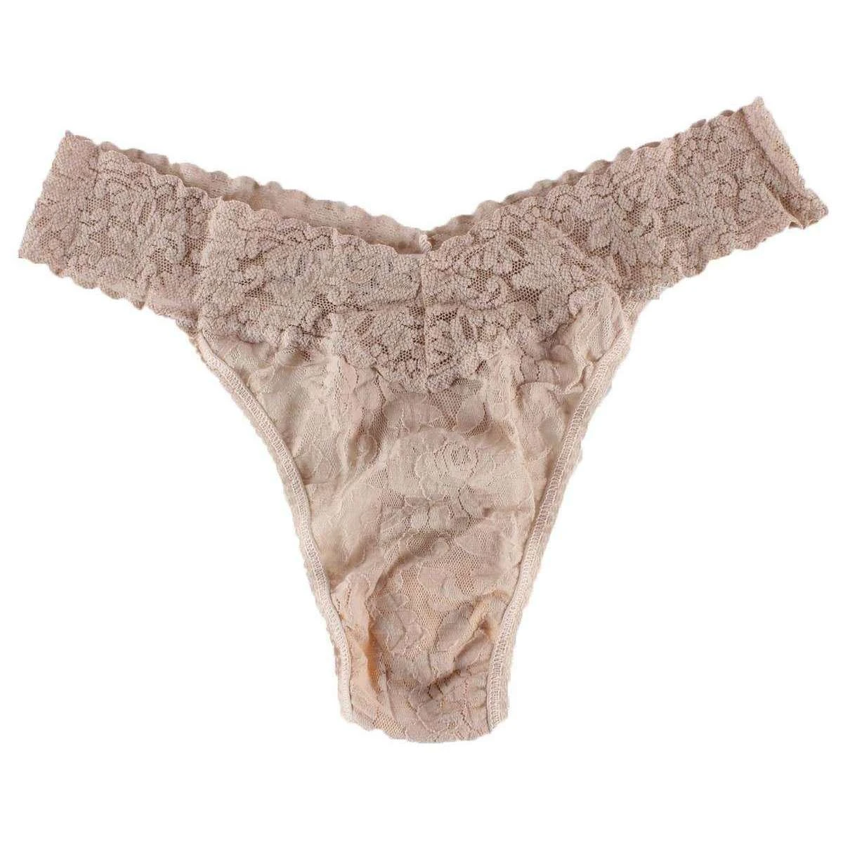 Hanky Panky Signature Lace 3 Pack Original Rise Thong - Black/White/Chai Beige - Image 3