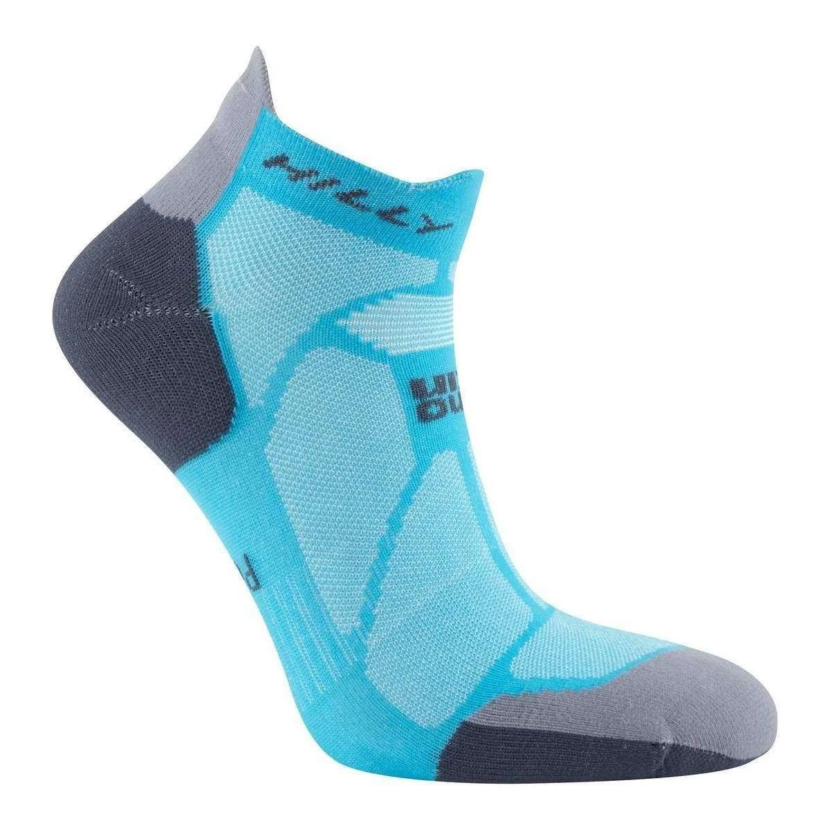 Hilly Marathon Fresh Socklets - Peacock Blue/Charcoal - Image 2